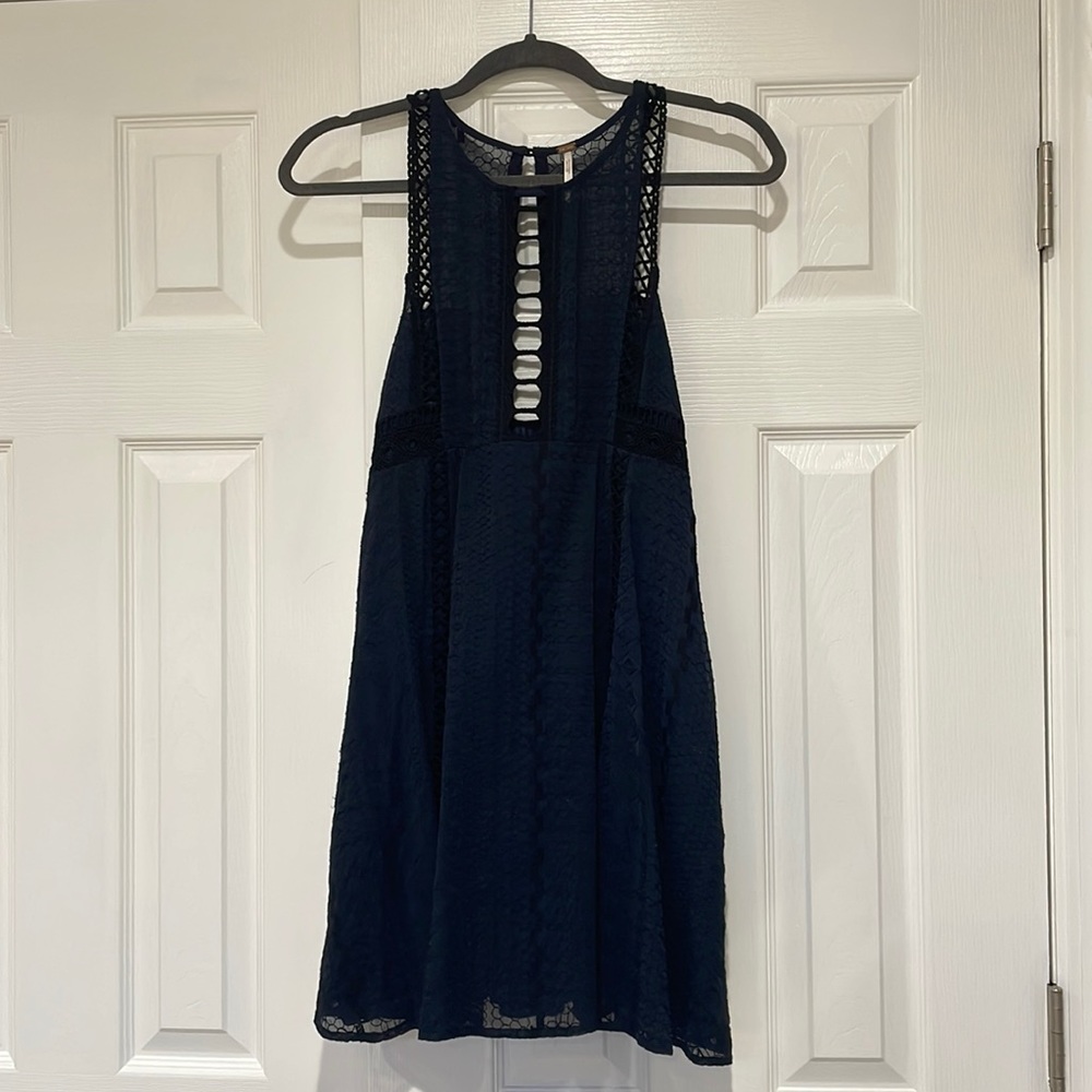 Free People navy blue mini dress, size 4